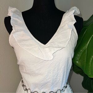 Vineyard Vines for Target Women’s White Seersucker Sleeveless Ruffle Sundress S